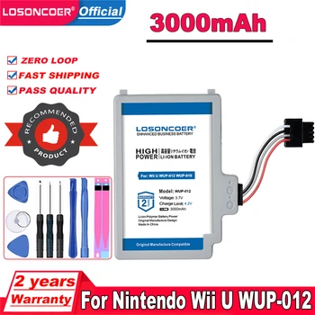 LOSONCOER 3000 мАч Для Nintendo Wii U/Геймпад Wii U + Бесплатная Отвертка wiiu WUP-012 WUP-010 Аккумулятор Геймпада