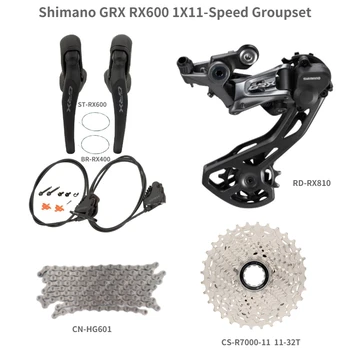 SHIMANO GRX RX600 1X11 Speed Groupset Дисковый Тормоз Шоссейного велосипеда Groupset Рычаг Переключения передач + Тормоз + Кассета + Задний переключатель + Цепь 1