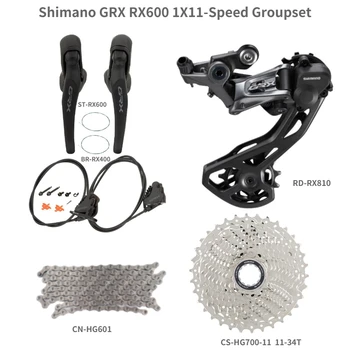 SHIMANO GRX RX600 1X11 Speed Groupset Дисковый Тормоз Шоссейного велосипеда Groupset Рычаг Переключения передач + Тормоз + Кассета + Задний переключатель + Цепь 2