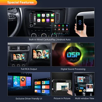 XTRONS 7 Дюймов Android 12 Сенсорный Экран Автомобиля Радио Четырехъядерный 2 + 32 Стерео Мультимедийный Плеер для Volkswagen/SEAT/Skoda DSP CP 2