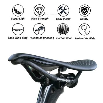 ГОРЯЧО! Сверхлегкое седло из углеродного волокна для MTB/шоссейного велосипеда, суперлегкие кожаные карбоновые мягкие подушки, запчасти для велосипеда, бесплатная доставка 2