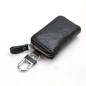 Кожаный брелок для мужчин и женщин, держатель для ключей, сумка-органайзер, сумка для ключей от автомобиля, кошелек, ключница, чехол для ключей, мини-сумка для карт 1