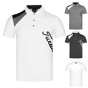 корейские гольфисты; Летняя мужская рубашка поло для гольфа на открытом воздухе; Быстросохнущая износостойкая мужская рубашка с короткими рукавами 1