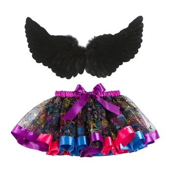 Костюм Black Wings для девочек, сетчатая юбка-пачка для косплея, костюм на Хэллоуин для детей 1