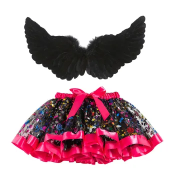 Костюм Black Wings для девочек, сетчатая юбка-пачка для косплея, костюм на Хэллоуин для детей 2