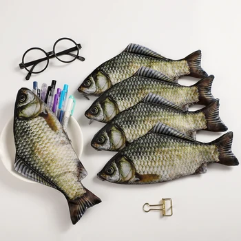 Креативный пенал для соленой рыбы с имитацией Карандашей большой емкости, сумка для карандашей, Забавные Школьные пеналы, Канцелярские принадлежности 1
