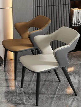 Легкие роскошные ресторанные стулья, современный минималистский домашний обеденный стол, стулья для интернет-знаменитостей, минималистичные скандинавские гостиничные стулья со спинкой 2