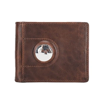 Мужской кожаный тонкий кошелек RFID Casual Money Case Мужские кошельки, совместимые с держателем Airtag, кредитной картой, маленьким кошельком, карманом для монет 1