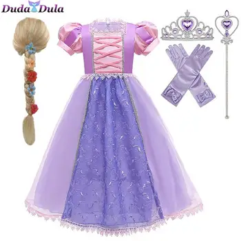 Одежда для девочек, Костюм Принцессы для Косплея, Элегантное Платье Принцессы для девочек, Детское Праздничное платье от 4 до 10 лет, Детское Бальное Платье, Рождеств 1