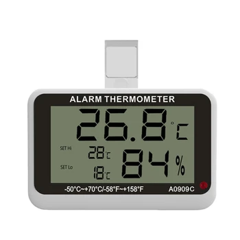 Цифровой термометр-гигрометр, морозильный гигротермограф, Измеритель высокой/низкой температуры и влажности с сигнализацией 1