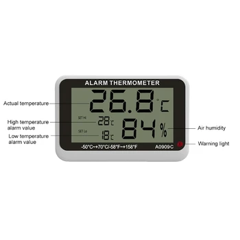 Цифровой термометр-гигрометр, морозильный гигротермограф, Измеритель высокой/низкой температуры и влажности с сигнализацией 2