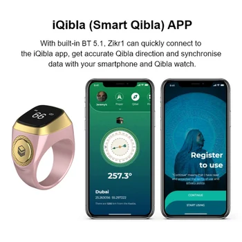 Электронные Цифровые Счетчики 5.1, совместимые с Bluetooth, для приложения Iqibla, 20 мм, Кольцо для умного подсчета, 5 Часов Молитвы для мусульман 1